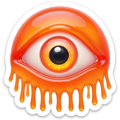 gummy neon melting eyeball sticker