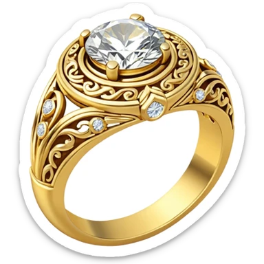 Aesthetic Engagement gold ring emoji sticker