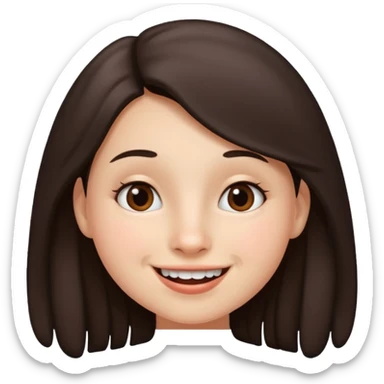 Adolescente mujer, piel clara, lunar arriba de la boca sticker