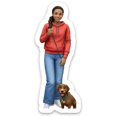 girl smiling outdoors with dog sticker