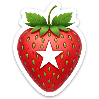 Pentagram on a strawberry  sticker