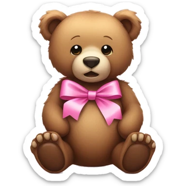 bear with pink ribbon  sticker