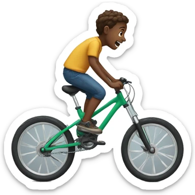 A boy on his bike doing a jump sticker