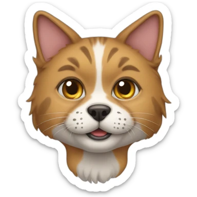 half cat half dog sticker