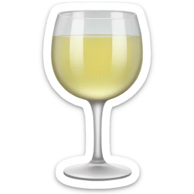 Wine glass with white wine sticker
