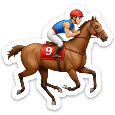 Race track horse sticker
