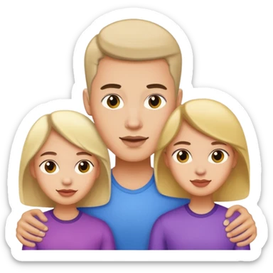 a gay man with three girls sticker