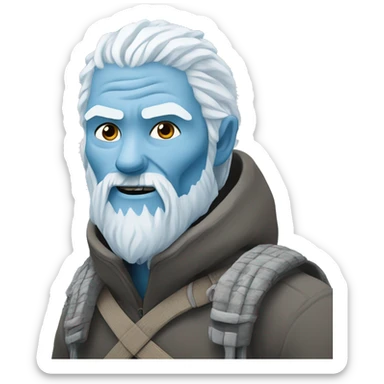 A whitewalker from Game of Thrones hiking up a mountain. sticker