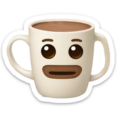Hot chocolate on a beige mug sticker