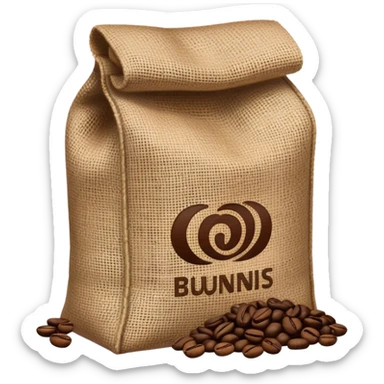 bag of coffee beans sticker