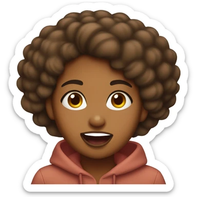 Brown girl sticking out her tongue sticker