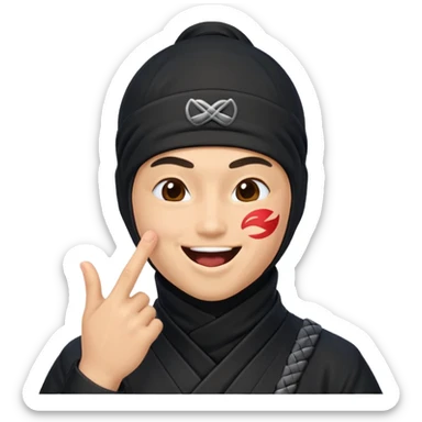 Ninja tirando besos sticker
