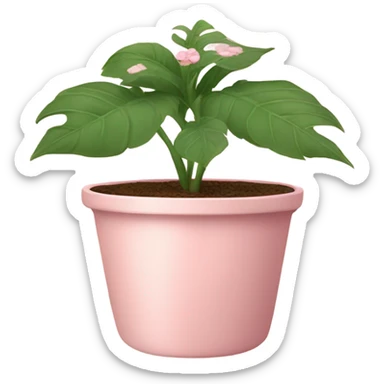 Pink plant in pale pink pot sticker