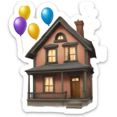 Up house with balloons sticker