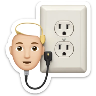 plugging a plug to an outlet sticker