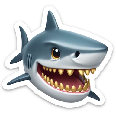 Shark with gold teeth sticker