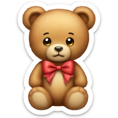 Teddy bear with a bow sticker