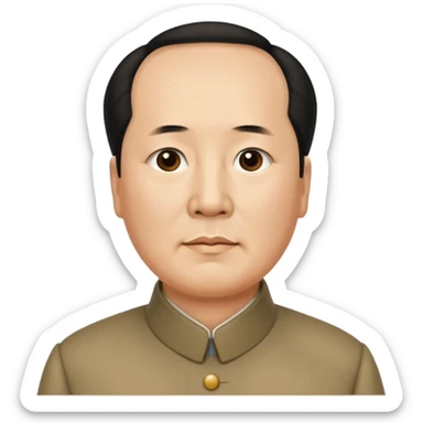 Mao zedong with receding hairline  sticker