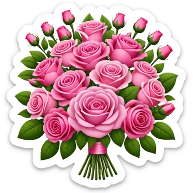 Huge pink flower bouquet with different flowers and pink tones and roses sticker