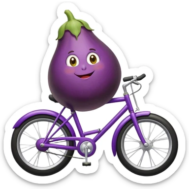 Pregnant eggplant on a bike sticker