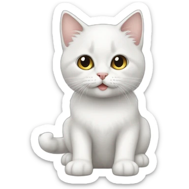 Chaton roue et blanc sticker