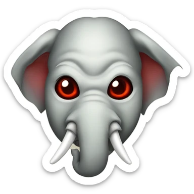 elephant as japanese oni mask sticker