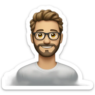 un joven con gafas y barba sticker