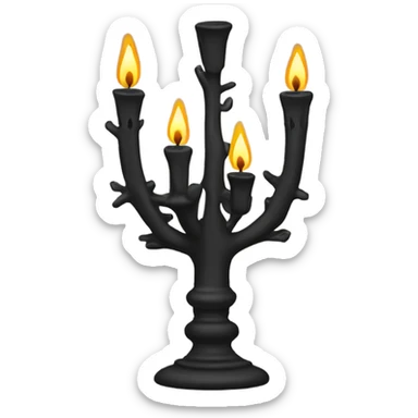 black seven-branched candlestick sticker