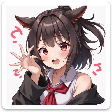 Kuromi character, photorealistic style, winking, playful pose, high detail sticker