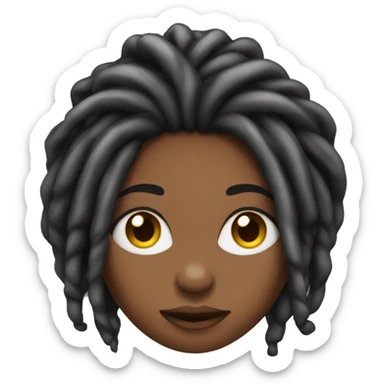 One Black woman with long dreads sticker