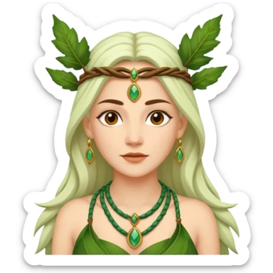 Leaf-necklace druid queen sticker