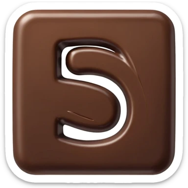 Letter S made out of chocolate sticker