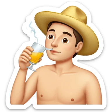 Drunk drinking tequila  sticker