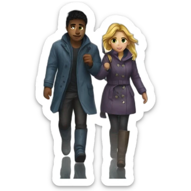 Walking in the rain with my gf sticker