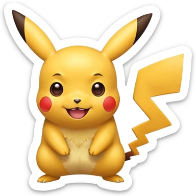 happy excited Pikachu with big smile sticker