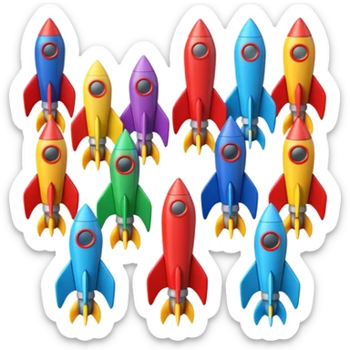 colored Toy Rockets sticker