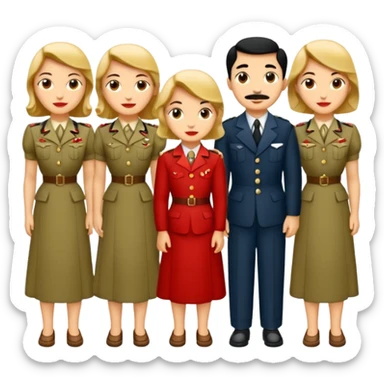 1940 takım elbise giyinen insanlar sticker