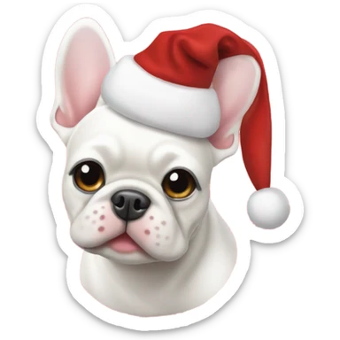 White Frenchie Christmas sticker