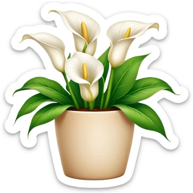 Cala lily flower pot, luxuriant sticker