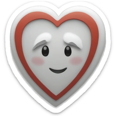 White heart at back and ring at front and center of the heart sticker