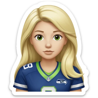 Long blonde hair seahawks fan female sticker