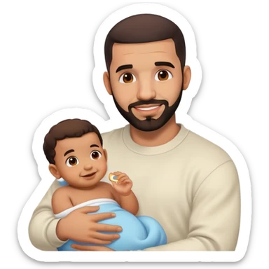 drake with a baby while smirking evilly  sticker