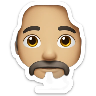 doctor, long dark brown hair, beard, big brown eyes sticker