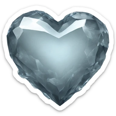 grey crystal heart sticker