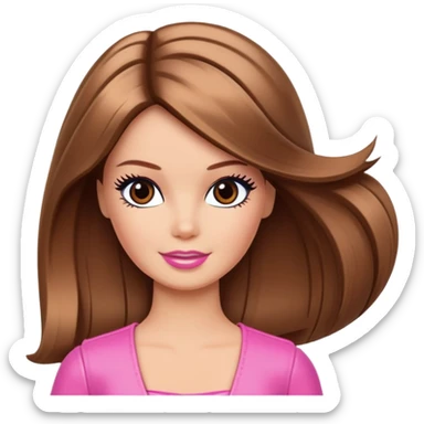 barbie hair color with brown  sticker