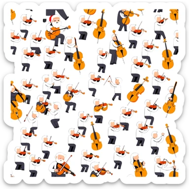 orchestra playing 12 Days of Christmas, festive sticker
