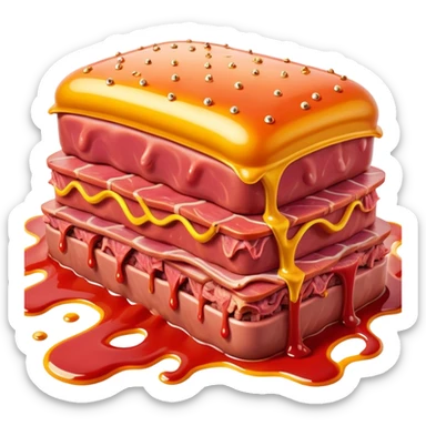 spam meat land surreal dali melting landscape sticker