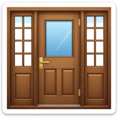 Door with clear window sticker