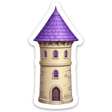 single exile tower with purple roof and cream walls sticker