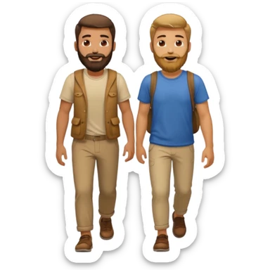 2 guys walking sticker
